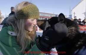 Wednesday March 14, 2012   Sonny Lindner's daughter Ava gives a big hug to some of their dogs 