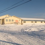 Mushers sleep in the Nikolai School